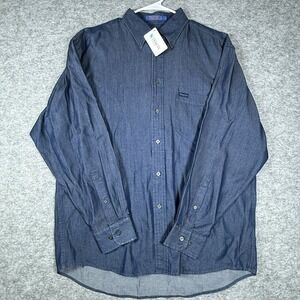 VTG Pendleton Denim Shirt Mens Large Blue Button Down Long Sleeve Tencel